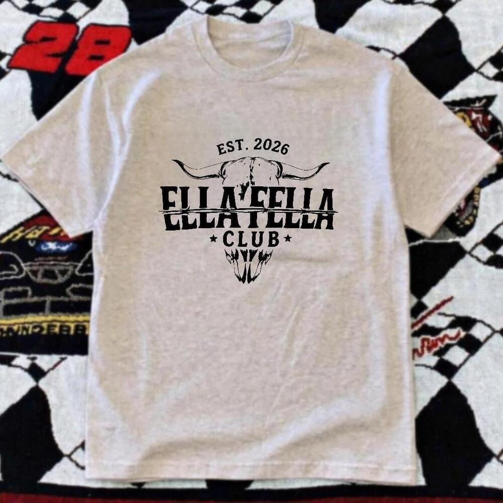 Gildan Men Grey T-Shirt, Ella Cella Club Cream Tee